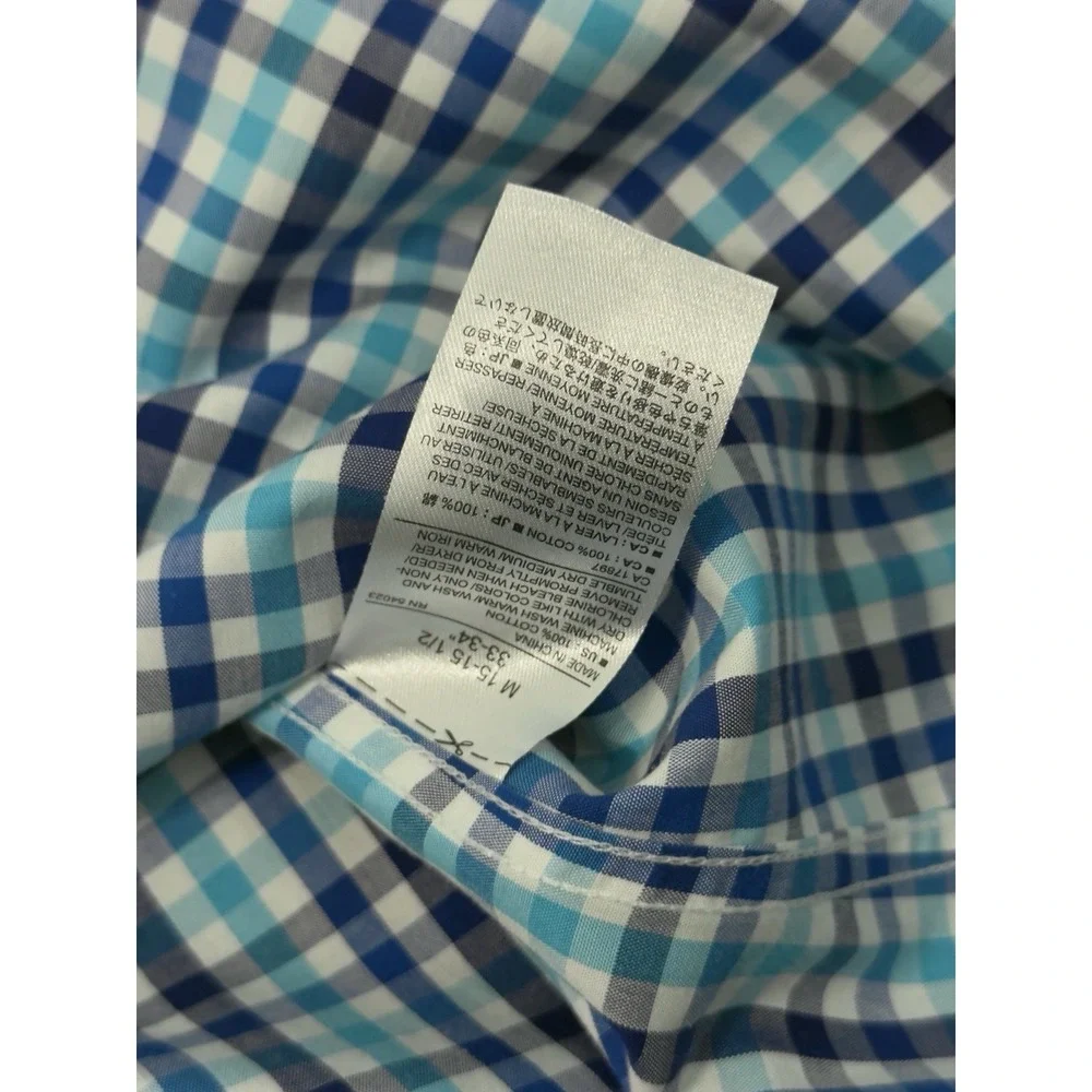 Banana‎ Republic Lot Of Two Mens Blue Plaid Button Down Non Iron Slim Fit Size M